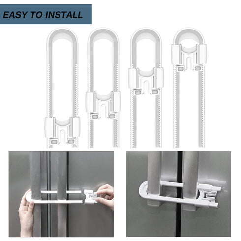 Cabinet Locks Child Safety, Sliding Baby Proofing Safety Locks for Cabinets, 4 Packs U Shaped Childproof Cabinet Latch for Kitchen Bathroom Knobs,...