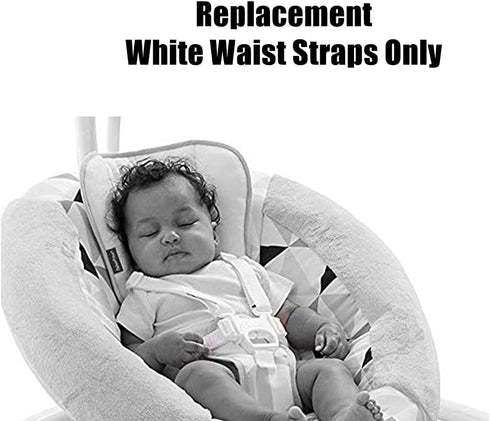 Replacement Parts for Baby Swing - Fisher-Price Revolve Baby Swing FBL70 ~ Set of 2 White Replacement Waist Strap with Male Part of Buckle...