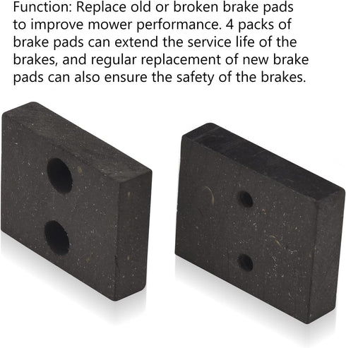 4 Pcs 761-05007 Deck Brake Pad Compatible with Troy-Bilt/Cub Cadet XT1-LT42, XT1-LT42 C, XT1-LT46, XT2-LX42, XT2-LX42 FAB CC C 600 Mower - Include...