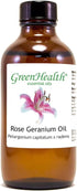 Rose Geranium Essential Oil - 100% Essential Oil - 4 fl oz - Amber Glass Bottle - GreenHealth...