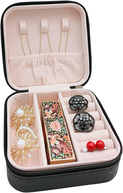 Mini Jewelry Travel Case,Small Travel Jewelry Organizer, Portable Jewelry Box Travel Mini Storage Organizer Portable Display Storage Box for Rings...