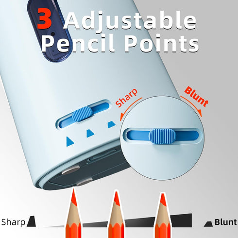 ZMOL Electric Pencil Roller Battery Powered Cute Bear Head Quick Sharpener Portable Pencil Roller Battery Powered USB (Plug Not Included) Blue...