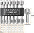 14Pcs Power Nut Driver Drill Bit Set Chrome-Vanadium Steel Quick Change Metric Socket Wrench Screw 1/4 inch Hex Shank Pneumatic Screw Sleeve House...