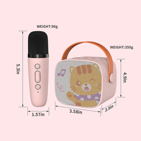 Mini Karaoke Machine for Kids, Portable Bluetooth Speaker with Wireless Microphone?Kids Music Player Toys for Girls and Boys,3,4, 5, 6, 7, 8+ Year...