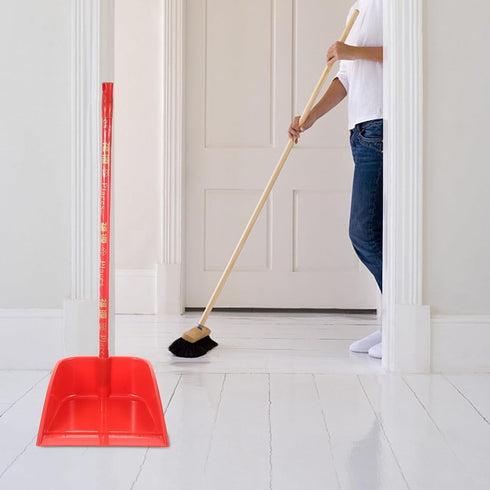 COHEALI Plastic Upright Dustpan Long Handle Lobby Dust Pan Cleaning Shovel Stand Up Dustpans Sweeping Part for Garage Home Yard 63cm (dust Pan Onl...