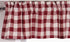 Buffalo Check Red and Buttermilk 72" x 15.5" Lined Cotton Valance by Raghu...