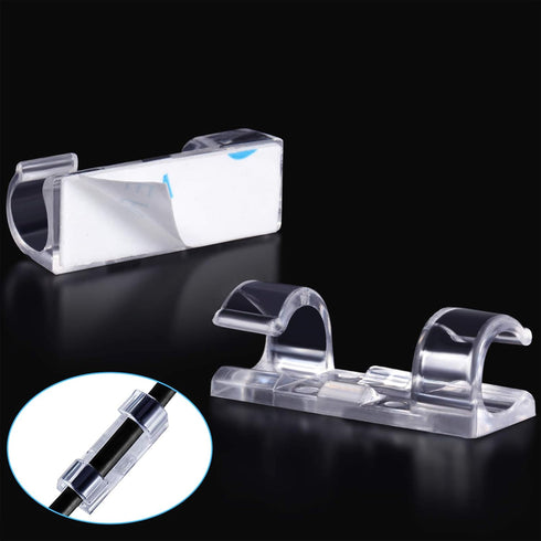 100 Pieces Mini Cable Clips, Christmas Outdoor Light Clips, Christmas Light Hooks, Decoration Adhesive Patio Light Clips Self Adhesive Hooks for C...