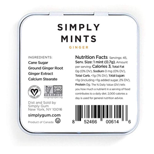 SIMPLY GUM Ginger Mints, 1.1 OZ...