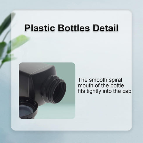 Heyiarbeit 5pcs Plastic Lab Chemical Reagent Bottle 1000ml/34oz Wide Mouth Sample Sealing Liquid Storage Container Black Cap...