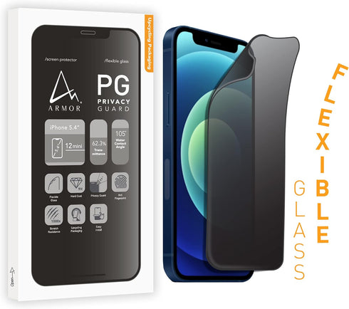 ARMOR Flexible Glass Screen Protector for iPhone 12 Mini, Privacy Guard with 9H...