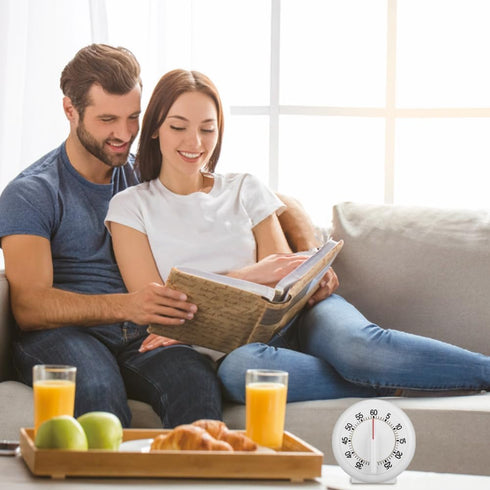 60 Minutes Round Shape Timer, Mechanical Counter Alarm Clock Manual Cooking Ring Timers Home Egg Baking Steaming Convenient Cute Visual Vintage Co...