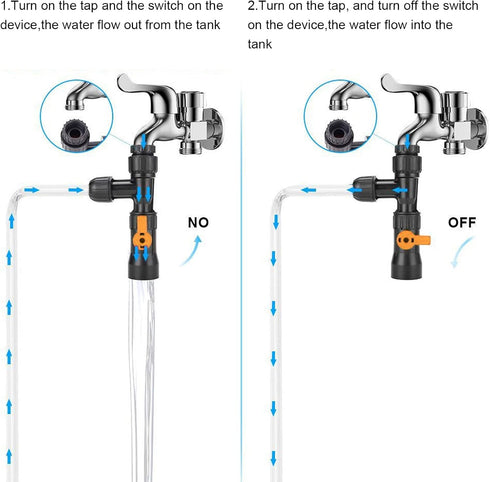 Aquarium Fish Water Changer Replacement, Nozzles Pump Faucet with 2 Adapters Adapter Control Valve Assembly Connectors Parts...