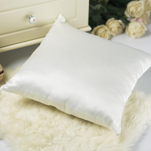 Tim & Tina Silk Satin Square Decorative Throw Pillow Case Cushion Cover (18" x 18", Ivory)...