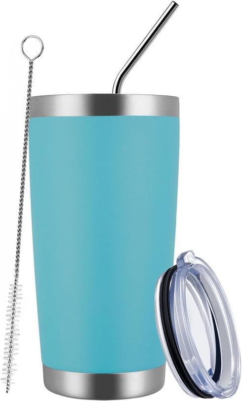 MEWAY 20oz Tumbler Cup Double Wall Vacuum Insulated Travel Mug Bulk, Stainless Steel Tumblers with Lid and Straw, Durable Powder Coated Coffee Cup...