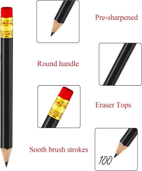 72 Pieces Golf Pencils Half Pencils with Eraser Baby Shower Pencils Mini Pencils for kids for Baby Shower Bridal Shower Wedding Golf School Office...