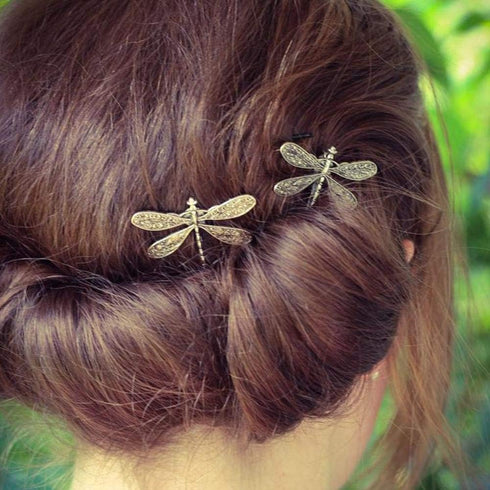 4Pcs Silver Dragonfly Hair Clip,Wedding Retro Antique Barrette,Bridal Headdress Head Wear Styling Hair Accessories for Girls Ladies Bobby Pins Hai...