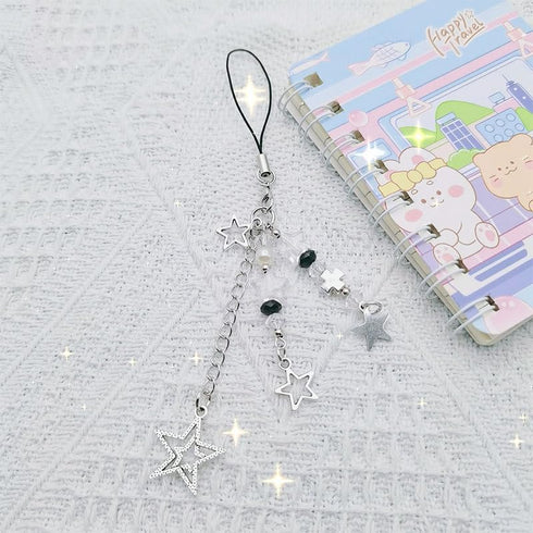 1-4 PCS Cute Y2K Phone Charm Aesthetic Accessories Bear Strawberry Butterfly Heart Lanyard String for Bag Purse Backpack Wallet Pendants Decor...