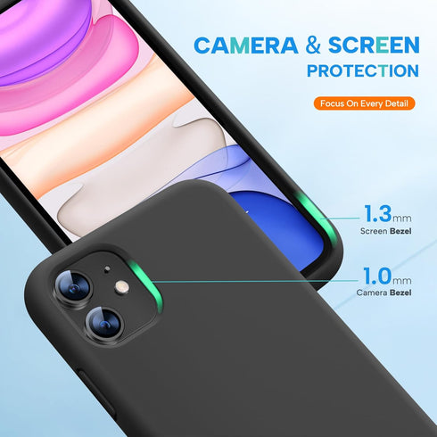 Miracase Compatible with iPhone 11 Phone Case, with Screen Protector, Liquid Silicone Gel Rubber Full Body Drop Protection Shockproof Cover Phone ...