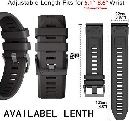 for Garmin Instinct Watch Band,YOOSIDE 22mm Quick Fit Silicone Sport Waterproof Replacement Watch Band Strap for Garmin Instinct/Fenix 5/5 Plus/Fo...