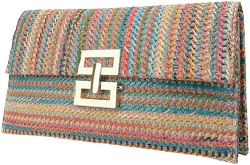 Straw Clutch Purses for Women Vintage Summer Straw Beach Bag Woven Purse Wicker Rattan Envelope Clutch for Wedding...