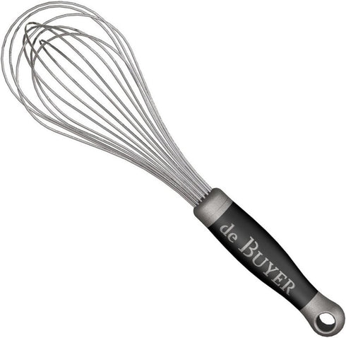 de Buyer GOMA Universal Whisk - 8” - Ideal for Whisking Eggs, Sauces & Emulsions - Designed for Heavy, Frequent Use - Ergonomic & No-Slip Grip - D...