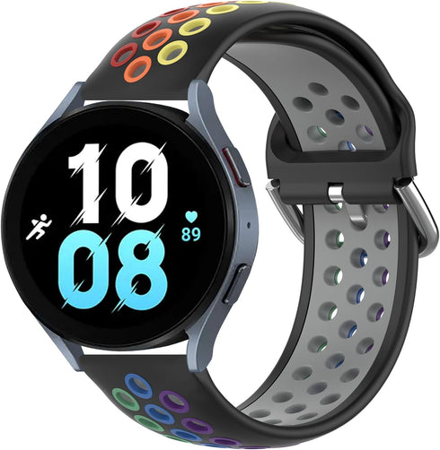 20mm Rainbow Watch Bands Compatible with Samsung Galaxy Watch FE 40mm/Watch 6 Classic 43mm 47mm/Watch 5 Pro 45mm/Watch 4 Classic 42mm 46mm/Active ...