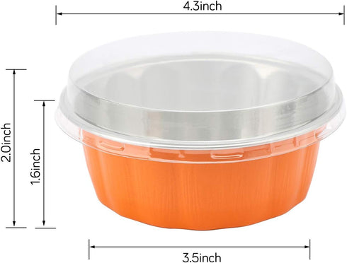 Beasea Disposable Ramekins for Baking, 8 oz 50 Pack Aluminum Foil Cups with Lids, Disposable Creme Brulee Muffin Cupcake Baking Cup Mini Pudding C...
