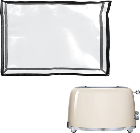 kwmobile Cover Compatible with Smeg TSF01CREU Cover - TPU Case for Bread Toaster Machine - Transparent/Black...