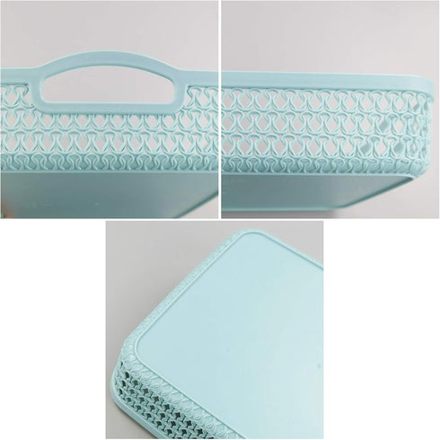 Weaving Plastic Baskets, Set of 6 A4 Paper Storage Tray...