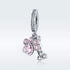 Dog Paw Charm Fit for Pandora Charms Bracelet Pink Crystals Dangle Charms Birthday Jewelry Gifts for women...