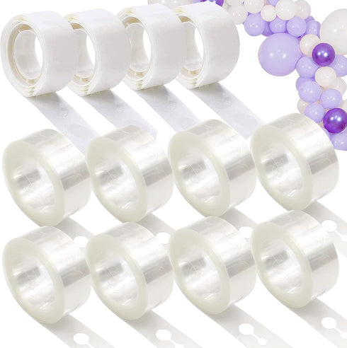 12 Rolls Balloon Arch Tape, 131.2 Feet Tape Strip with Holes, 400 Removable Dots for Party Decorations, Birthday, Wedding, Baby Shower, Christmas,...