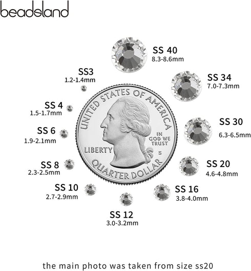 Beadsland Hotfix Rhinestones, 288pcs Flatback Crystal Rhinestones for Crafts Clothes DIY Decoration, Crystal, SS30, 6.3-6.5mm...