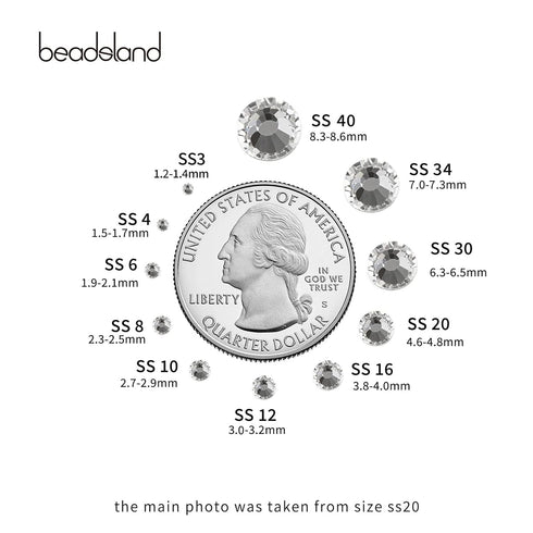 beadsland Flat Back Crystal Rhinestones Round Gems for Nail Art and Craft Glue Fix, Crystal (4.6-4.8mm) SS20/1440pcs...