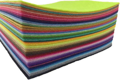 flic-flac 54pcs Felt Fabric Sheet Assorted Color Felt Pack DIY Craft Squares Nonwoven (10cm*10cm)...