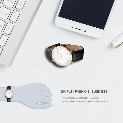 Men's Dress Wrist Quartz Watch with Black Leather Band - Men Business Waterproof Classic Casual Analog Watches Fashion Thin Case Wristwatch...