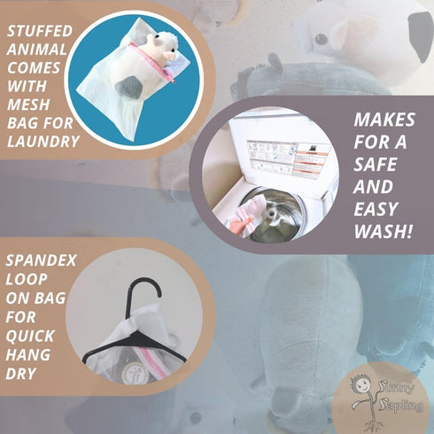 8 Inch Hairless Guinea Pig Stuffed Animal with Small Mesh Laundry Bag (Noodle The Skinny Pig)...