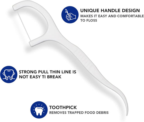 RAZOKO Dental Floss Picks High Toughness Professional Toothpicks Sticks 4-Pack(200pcs) with Portable Case and Dental Picks Perfect for Family,Hote...