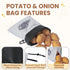 Potato Onion Garlic Storage Bag, Reusable Potato Onion and Storage Bag for Pantry, Vegetable Storage Bags with Drawstring Closure, 3 Packs (Potato...