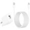 20W Dual Port Fast Charger for iPad 9th 8th 7th Generation 10.2 inch, iPad Air 3/2, iPad Mini 5, Foldable Wall Charger with 6.6ft USB-C to Lightni...