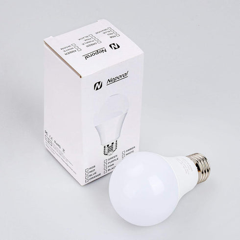 Neporal Amber Light Bulbs, 9W 60W Equivalent A19 Soft Light Bulbs, Blue Light Blocking Warm Light Bulbs, 1800K Amber Night Light Bulbs, Dim Light ...