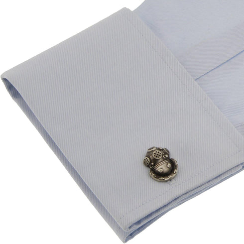 Diver Diving Scuba Helmet Sponge Tarpon Springs Florida Pair Cufflinks in a Presentation Gift Box & Polishing Cloth...