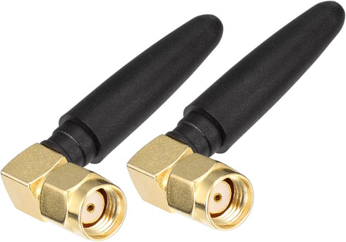 Eightwood Compact WiFi Antenna 2.4GHz 5GHz Dual Band RP-SMA Bluetooth Antennae Right Angle (2-Pack) for PC Computer Network Card Wireless Router S...