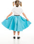 1950s Turquoise Poodle Skirt for Girls with Musical Note Printed Scarf | Blue Sock Hop Skirt | One Size | 1950s Costumes for Girls...
