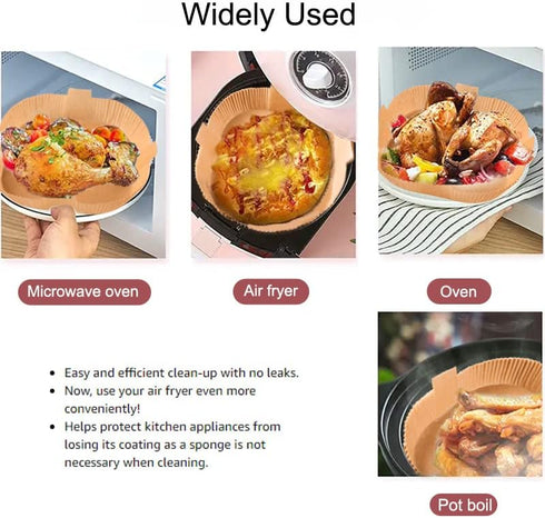 Air Fryer Disposable Paper Liner, Square Parchment Insert Non-Stick, Baking Food Grade Sheet for Aifryer Basket, Oven, Pan, Oil-proof, Water-proof...