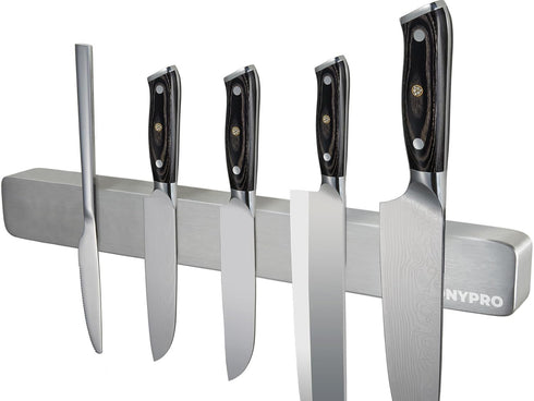 Magnetic Knife Holder for Wall, Stainless Steel Knife Magnetic Strip for Refrigerator with Strong Adhesive Tape, Kitchen Storage Magnetic Knife Ba...