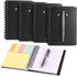 Coopay 4 Pieces Spiral Notebook Steno Pocket Notepad with Pen in Holder and Sticky Notes, Page Marker Index Tabs Flags Making Plans Writing Memos ...