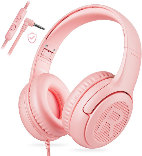 Kids Headphones with Microphone Foldable Stereo Tangle-Free 3.5mm Jack Wired Cord On-Ear Headset for Children/Teens/Boys/Girls/Smartphones/School/...