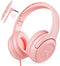 Kids Headphones with Microphone Foldable Stereo Tangle-Free 3.5mm Jack Wired Cord On-Ear Headset for Children/Teens/Boys/Girls/Smartphones/School/...