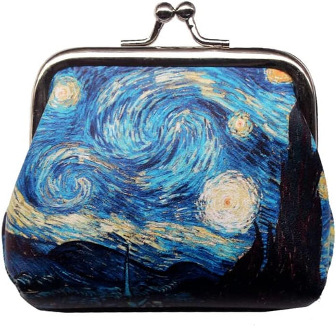 Lovely Abstract Pattern Coin Purse- Mini Blue Clasp Pouch Wallet Key Bags Money Bag, Gift for Girls Kids Purses Women Wallets Buckle Party Favors...