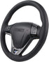 15 Inch 3D Universal Artificial Leather Steering Wheel Cover Stitch On Wrap with Needle & Thread Non-slip Black...